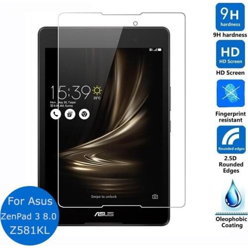 For Asus ZenPad 3 8.0 Z581KL Z581 2.5D 9H Safety Protective Film on Z581 8"inch Safety Package Tempered Glass Screen Protector