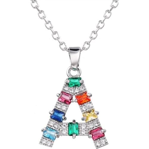 Bettyue Cute Style 26 Letters With Muliticolors AAA Zirconia Dainty White Color Necklace For Women Charming Ornament In Party