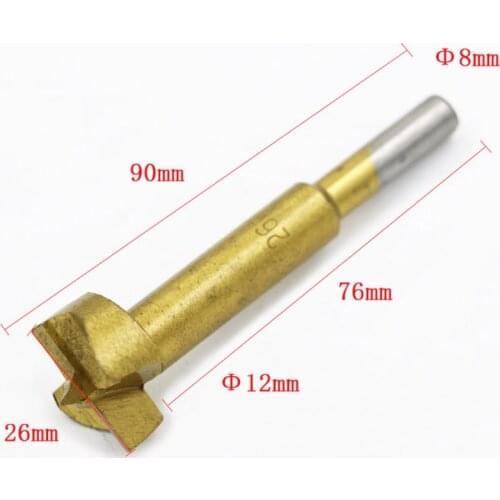 1PCS Woodworkers Cemented carbide 26mm Cutting Dia Hinge Boring Drill Bit Woodworking Hole Saw Wood Cutter Golden Hole Saw