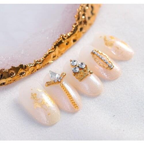 10pc Luxury Angel Pendant 3d Alloy Nail Art Zircon Pearl Metal Nail Accessories Diy Nail Decoration Nail Drill