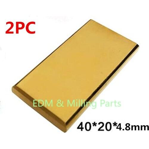 2PC Wire EDM S010 3085936/4592 Titanium Plating Power Contact 4.8*40*20mm For Sodick AQ/AEPOC/AP200/AP550/PGW200/EXC100/BF/JC