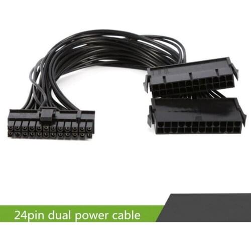 2pack 24 pin ATX Motherboard Mainboard Adapter Connector Cable Dual PSU Power Supply