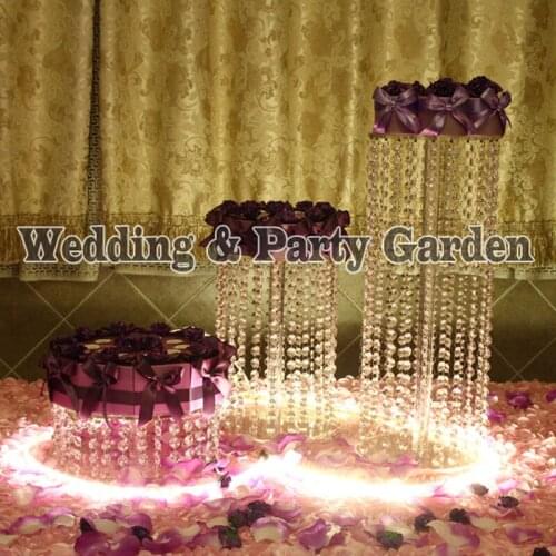 3pcs Cake Stand Fondant Cake Rack Crystal Acrylic Round Cupcake Wedding Anniversary Craft Display Homestyle D25,30,H45,30,15