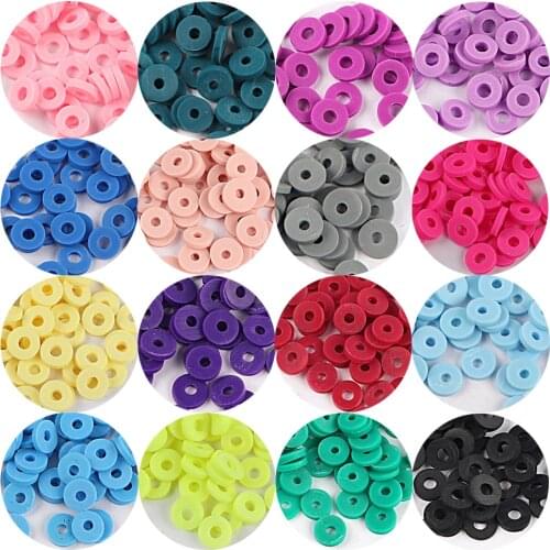 350pcs/lot 6mm wafer color spacer bead bracelet necklace beaded jewelry accessories Bohemian loose Septum bead For needlework