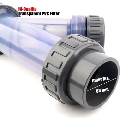 63mm Y-Type Transparent Filter Irrigation System Pump Protection Pipe Filter Fish Tank Aquarium Visible PVC Pipeline Filters