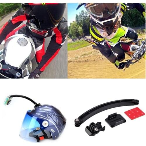 For Gopro Accessories Mount Motorcycle Cycling Helmet Extension Arm+Buckle+3M Sticker For Gopro Hero 8 7 6 SJ4000 SJ6000 Camera