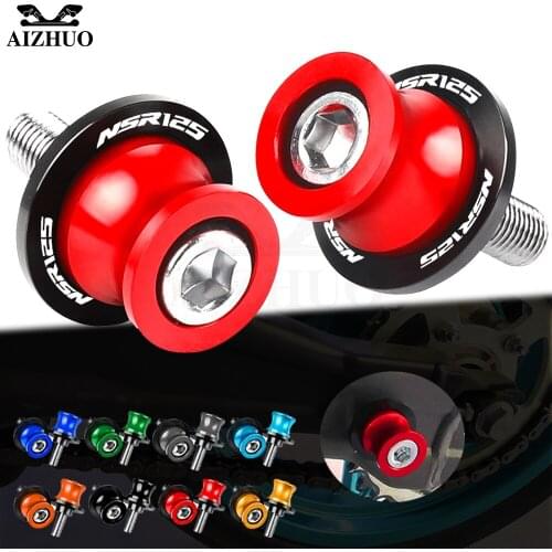Motorcycle Accessories 8MM Swingarm Slider Spools Stand Screws FOR HONDA NSR125 1988-1990 1989 CNC Aluminum With NSR 125 LOGO