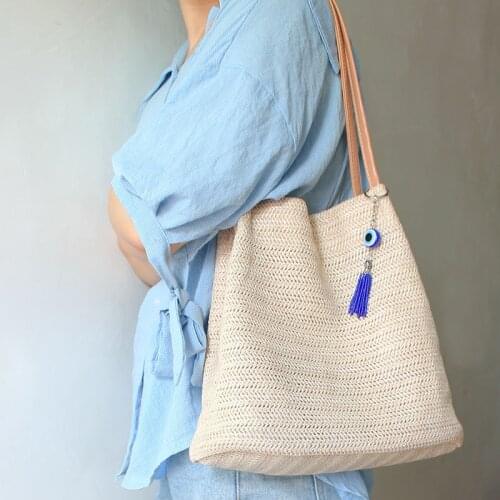 ISINYEE Fashion Small Evil Eye Owl Horse Key Chains Ring Women HandBags Seedbeads Tassel Keychain Bohemian Animal Jewelry Gifts