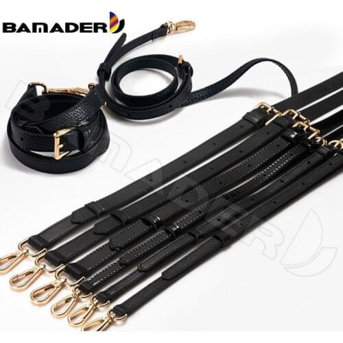BAMADER Brand High Quality Leather Bag Strap Black 110-130CM Luxury Adjustable Fashion Shoulder Strap Bag Accessori