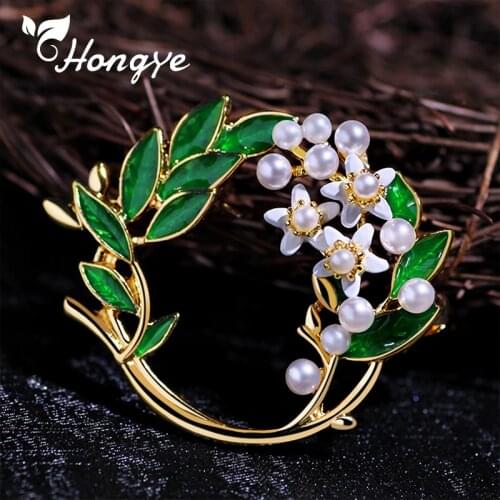 Brooches Quality Shell Pearl Brooch 24k Gold Color Flower Bouquet Brooch Pin Bridal Wedding Jewelry Gift Birthday Gift Wholesale