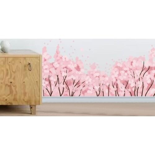 Flower Corner Line Waist Line Decoration Wall Stickers Fo'r Living Room Bedroom Porch Art Mural Support a Generation of Hair