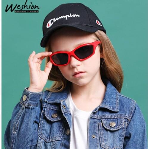 Kids Sunglasses Goggles Polairzed Children Sun Glasses For Boy Girls Silicone Flexible Frame 3-12 years Child Eyewear UV400 Pink