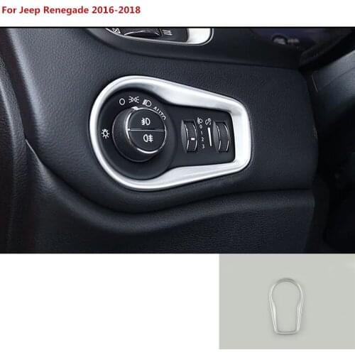For Jeep Renegade 2016 2017 2018 car detector cover front fog light switch adjustment inner Trim frame lamp panel hoods 1pcs