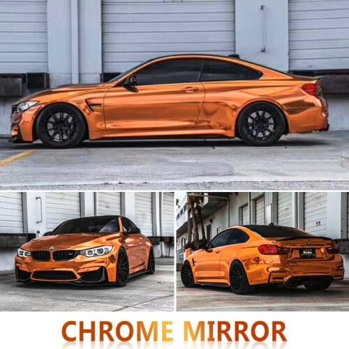 Chrome Series Color Changing Car Wrap Film For Vinyl PVC Material 1.52*18m Orange Auto Wrapping Film