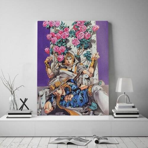 Johnny Joestar Gyro Zeppeli STEEL BALL RUN Framed Wooden Frame Canvas poster Painting wall Art decor room Decoration Prints