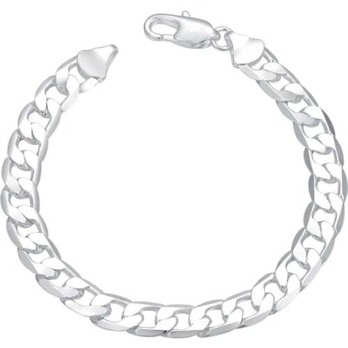 GY-AH162 Wholesale 925 Free Shipping 8mm Silver Plated Bracelet Silver 925 Fashion Jewelry Wonderful Valentines Day Bracelet