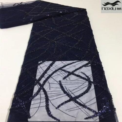 Madison African Embroidered Nigerian Handmade Beaded Lace Fabrics 2021 High Quality Lace French Tulle Wedding Lace Fabric