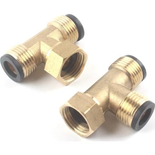 Brass 1/2'' Thread Tee Diverter Hose Fitting Garden Irrigation Copper Quick Connector Bathroom Accessories Water Heater Adapter