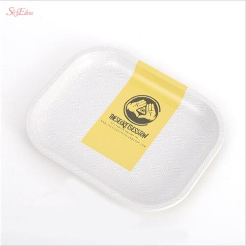 18*14CM Metal Tobacco Herb Rolling Tray Tinplate Plate Discs Smoke Cigarette Tray Table Paper Rolling Tray Accessories 5z
