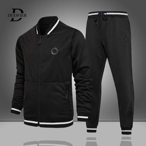 Men Fashion Sports Suit Long Sleeve Zipper Casual 2021 Mens 2 Piece Set Jogging Suit Male Autumn Winter Set High-quality Outfit