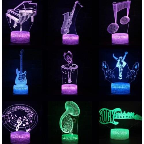 Musical instrument Strange lamp Neon Party Decoration Christmas decorative lights 7 color change Remote Touch switch 3d lamp