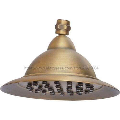 New 7.7 inch Antique Vintage Brass Round Bathroom Rain Shower Head Bathroom Accessaraies Nsh004