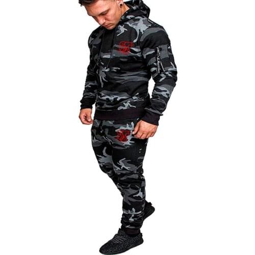 SikSilk Printed Logo Autumn Winter 2021 New Mens Sports Suit Camouflage Zipper Arm Basic Mountaineering Suit Hooded Suit S 3XL