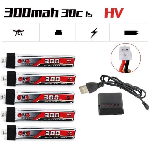Upgrade 4.35V/60C GNB 1S HV 3.8V 300mAh 30C FPV Lipo Battery Charger Sets For RC FPV Racing Drone Spare Parts Accessories V911