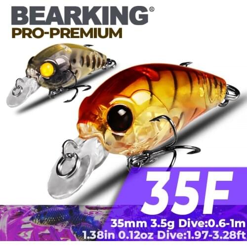 Bearking 35mm 3.5g suspending dive 1m 2021 perfect professional A+ fishing lures 8color for choose mini crank minnow hard bait