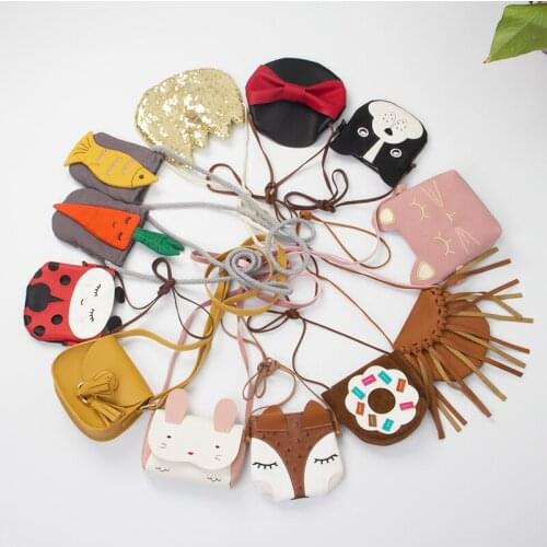 Newborns Baby Girls Casual Cartoon Bags Fashion Children Cute Little Mini Bag For Toddler Girl Small Bag Kids Tassel Accessories