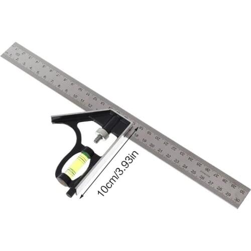 Adjustable Sliding Combination Square Ruler Level Measuring Tool 300mm (12") 896B
