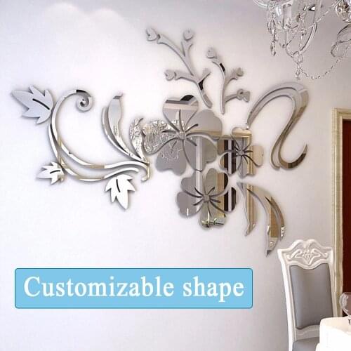 Self Adhesive Wall Sticker Flower Vine Modern Decal Waterproof Anti Static Harmless Removable Mirror Home Room Office Decoration