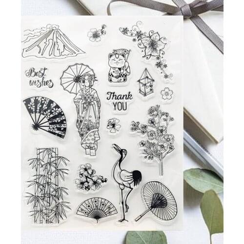 14*18CM Oriental Girls Transparent Seal Clear Stamps Silicone Seal Roller Stamps DIY Scrapbook Album Card Christmas Wedding