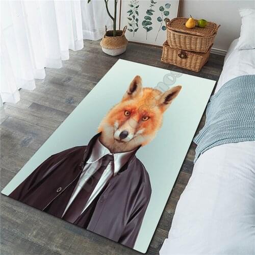 Funny Mr. Fox Area Rug 3D All Over Printed Non-slip Mat Dining Room Living Room Soft Bedroom Carpet