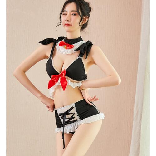 Sexy lingerie maid Cosplay French apron room servant lolita witch devil costume uniform sexy sexy maid set lingerie seduction