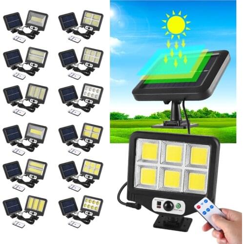 Solar Light Outdoor Remote Control Human Sensor Wall Street Lamp Garden Courtyard Lawn Split Type Rechargeable Porch Lights 2021