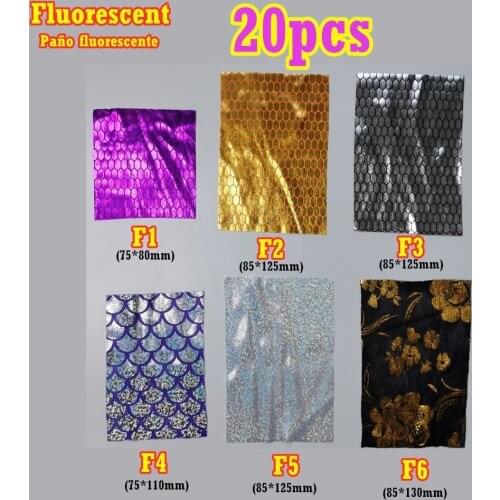 20pcs Reflective squid bait cloth Fake Fish Lure Accessories Soft Fluorescent Polyester fabric Luminous fishing Jig DIY material