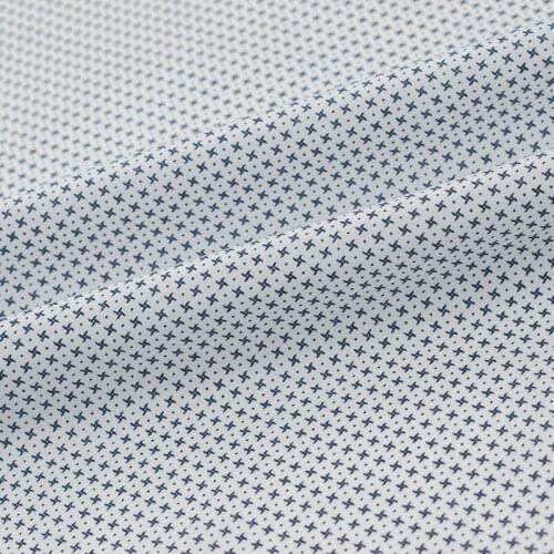Deep Blue Stars On White Cotton Fabric For Dress Tissus Au Mètre Telas Algodon Estampadas Sewing Ткань Для Шитья Vestidos Tissu