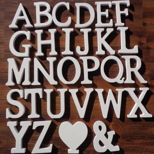 1pc White Wooden English Letters Alphabet English Word Wood Standing Craft Ornaments DIY Personality Wedding Party Decoration