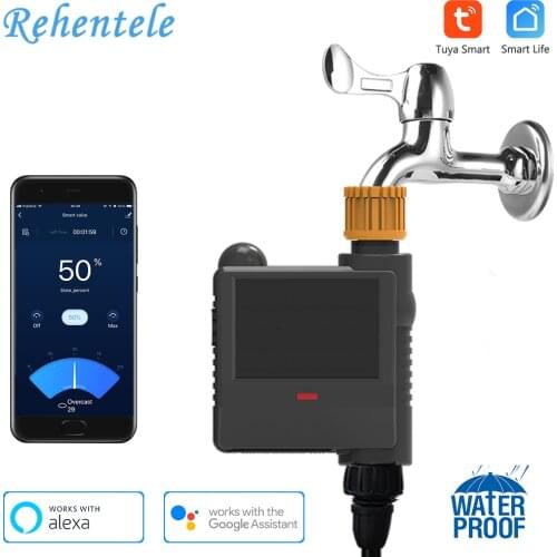 Tuya Smart Valve Wireless WiFi Battery Solar Water Timer Gateway Alexa Google Control Adjust Water Flow For Lawns Gardens