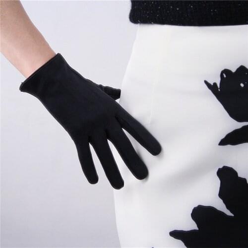 Suede Gloves 21cm Matte Black Scrub Suede Emulation Leather Female Basic Short Section Women Gloves Free Shipping WJP31