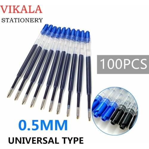 100pcs 424 black blue ink gel pen refill L98mm Recharge replacement for Metal ballpoint pen Neutral refills office school supply
