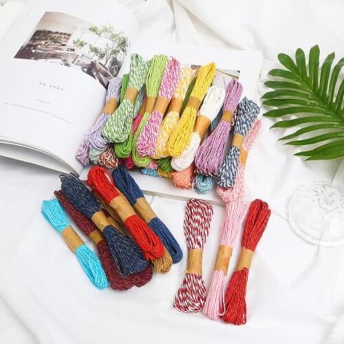 12pcs/set Double Color Paper Rope Twine String DIY Handmade Accessory Crafts Kindergarten Gift Box Packing Wedding Ribbons Decor