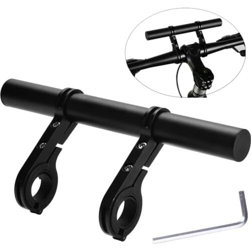 20CM Carbon Tube Bicycle Handlebar Extender Mount Mountain MTB Bike Cycling Headlight Bracket Lamp Flashlight Holder Accessorie