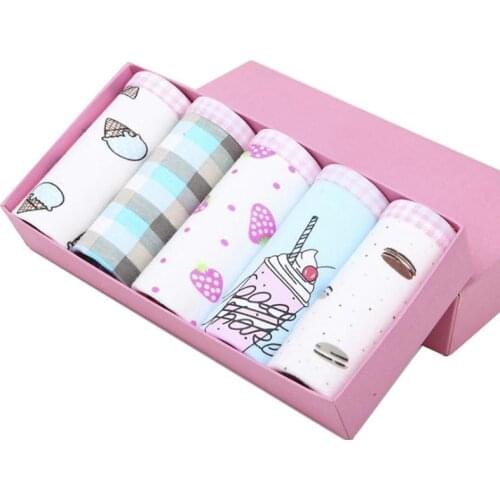 Women underwear cotton printing carton woman Panties 5pcs/lot girl briefs 3 sizes VKMONY