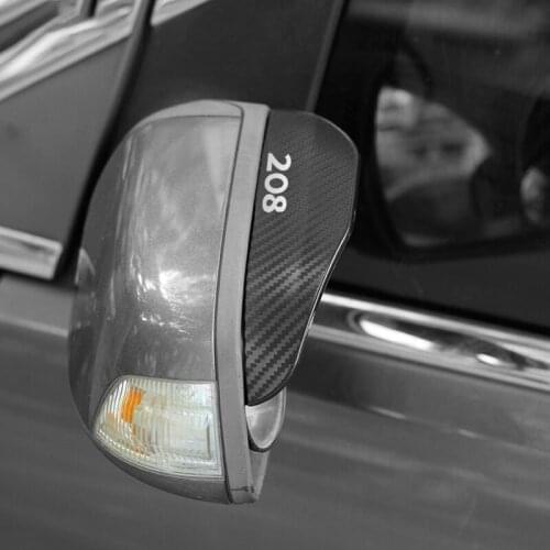 Car Side Rear View Mirror Rain Eyebrow Visor Rain Shield Shade Cover for Peugeot 208 Accessories Car Styling