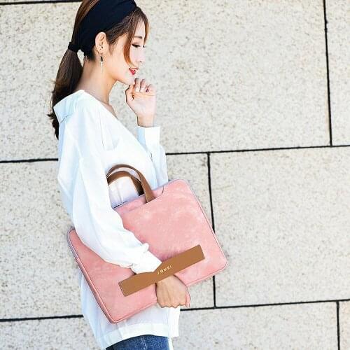 Briefcases Portable laptop Bag Waterproof PU Leather Laptop Accessories PC Case Casual Business Handbag for Men and Women