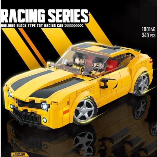 Hot City mini vehicle racing building block racers figures Chevrolets Camaro sport Muscle car bricks educational toys for gifts