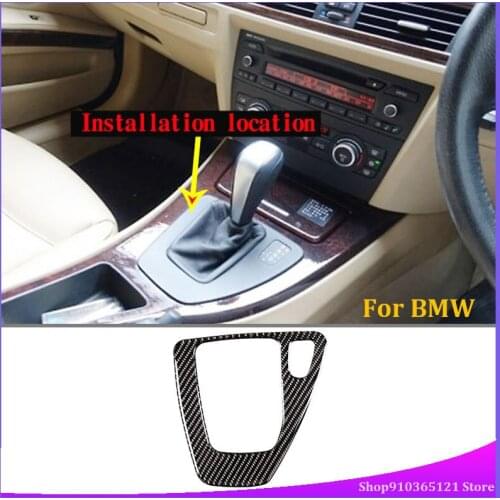 For BMW 3 Series E90 E92 E93 2005-2012 Right Hand Drive Carbon Fiber RHD Car Center Console Gear Shift Panel Stickers Trim