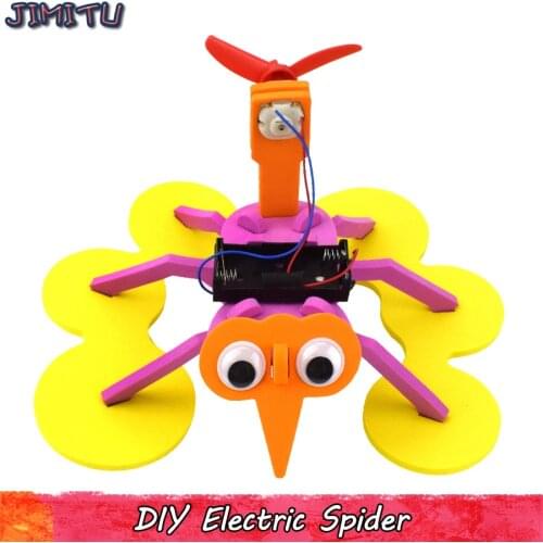 DIY Electric Spider Assembly Toy for Children EVA Creative Experiment Insect Assembling Model Kits Water Toys for Kids Boys Gift